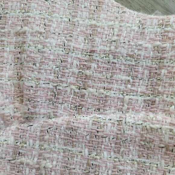 New Zara Pink Textured Tweed Crop Top Size Small - Picture 4 of 9
